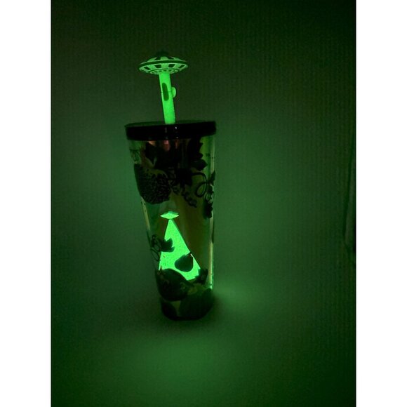 Starbucks 2024 Fall Halloween pumpkins UFO topper glow in the dark venti tumbler - Picture 10 of 11